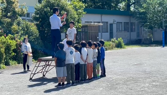 朝礼にて
